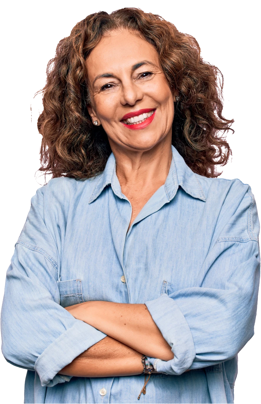 Woman in a blue shirt