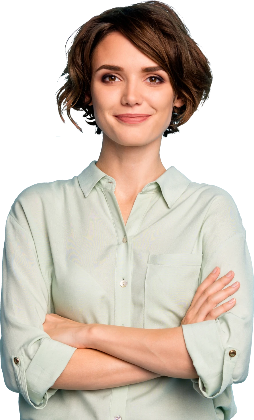 Woman with short hair